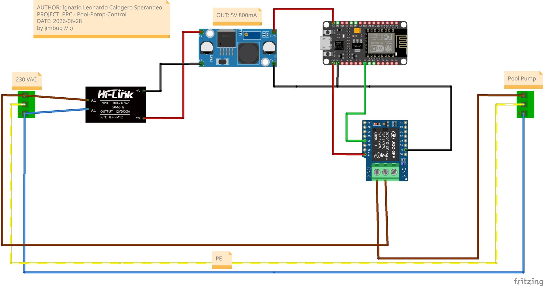 Schema elettrico di Pool-Pomp-Control